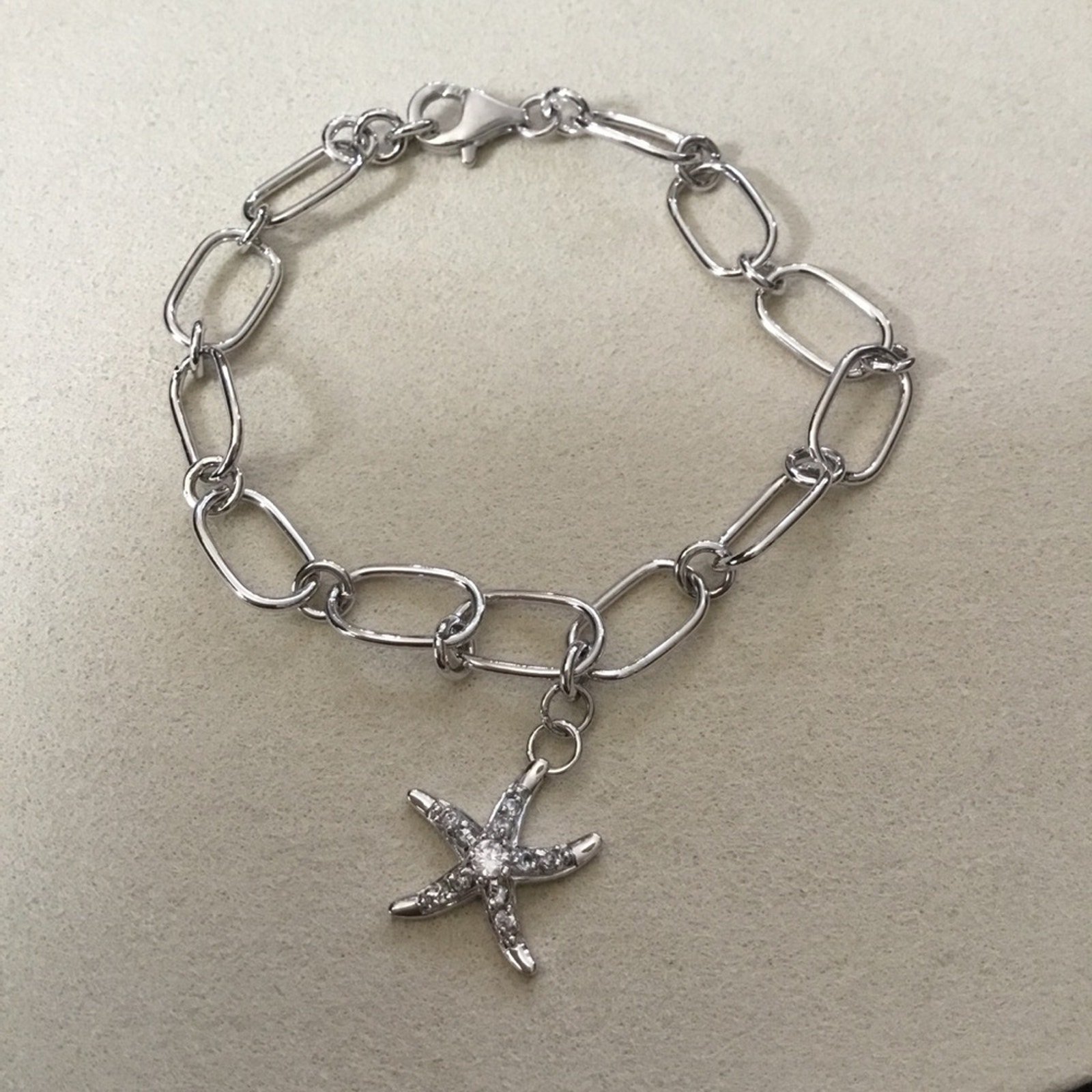 Silver Classic Multi-Chain With Starfish Bracelet